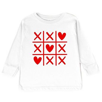 Tic Tac Heart Toddler Long Sleeve Graphic Tee