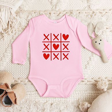 Tic Tac Heart Baby Long Sleeve Bodysuit