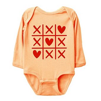 Tic Tac Heart Baby Long Sleeve Bodysuit