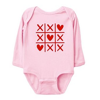 Tic Tac Heart Baby Long Sleeve Bodysuit