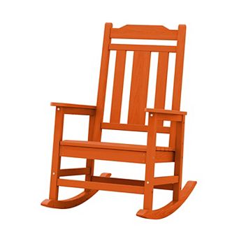 Outdoor Patio HDPE Rocking Chair, Extra Wide Seat