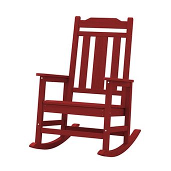 Outdoor Patio HDPE Rocking Chair, Extra Wide Seat