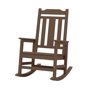 Outdoor Patio HDPE Rocking Chair, Extra Wide Seat