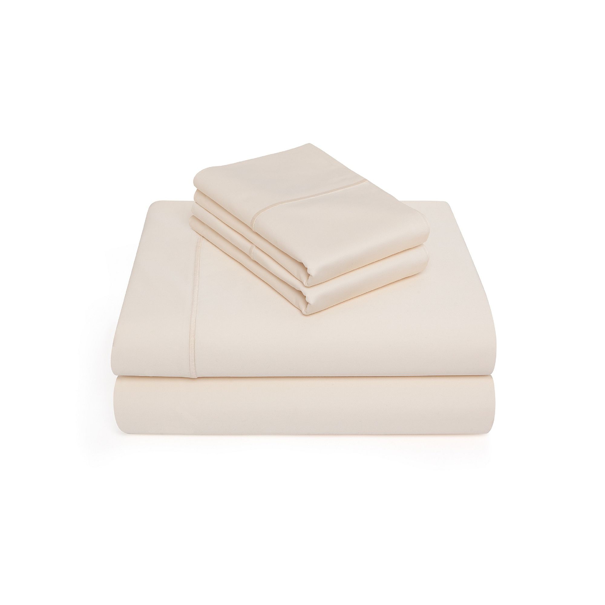 CottonWorks 1000 Thread Count Solid Pima Cotton Sheet Set, Ivory