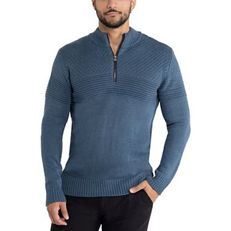 Men's Xray Pattern Block Quarter Zip Sweater