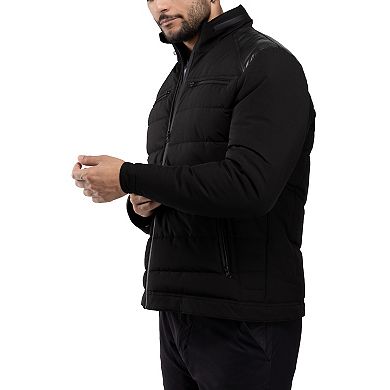Men's Xray Puffer Jacket with Faux Leather Shoulder