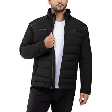 Men's Xray Puffer Jacket with Faux Leather Shoulder