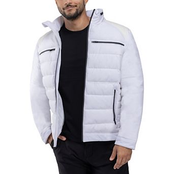 Men's Xray Puffer Jacket with Faux Leather Shoulder