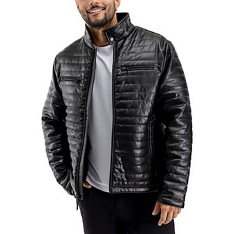 Men's Xray Faux Leather Quilted Jacket