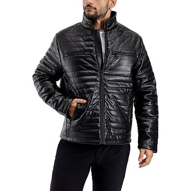 Men's Xray Faux Leather Quilted Jacket