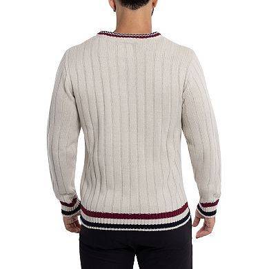 Men's Xray Cable Knit Tipped V-Neck Sweater