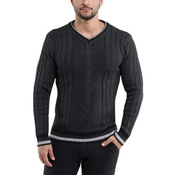 Men's Xray Cable Knit Tipped V-Neck Sweater