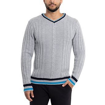 Men's Xray Cable Knit Tipped V-Neck Sweater