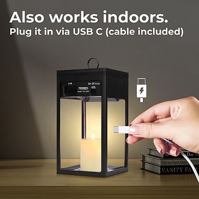 Techko Solar Large Modern Candle Lantern