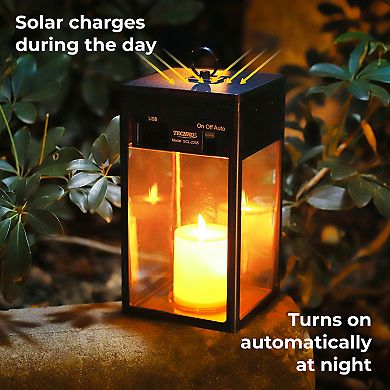 Techko Solar Large Modern Candle Lantern