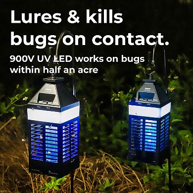 Techko Solar Bug Zapper Lantern With 360º Easy-Clean Brush