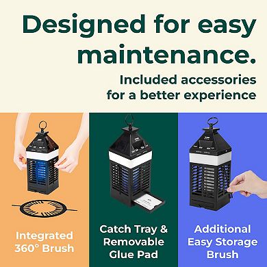 Techko Solar Bug Zapper Lantern With 360º Easy-Clean Brush