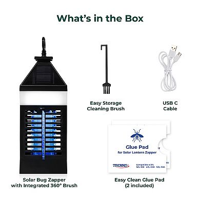 Techko Solar Bug Zapper Lantern With 360º Easy-Clean Brush