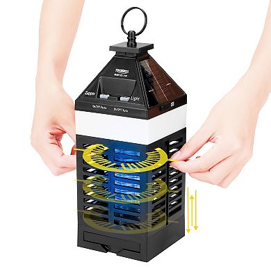Techko Solar Bug Zapper Lantern With 360º Easy-Clean Brush