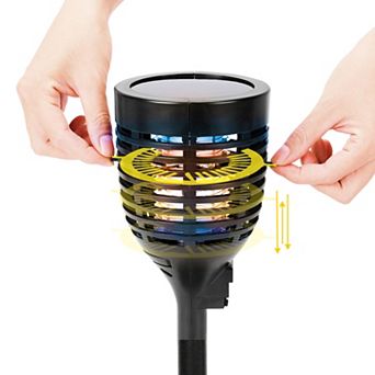 Techko Solar Bug Zapper Torch With 360º Easy-Clean Brush