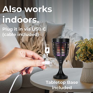Techko Solar Bug Zapper Torch With 360º Easy-Clean Brush