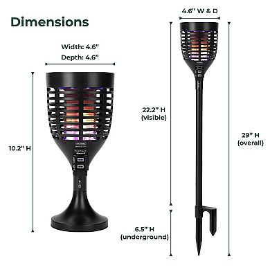 Techko Solar Bug Zapper Torch With 360º Easy-Clean Brush