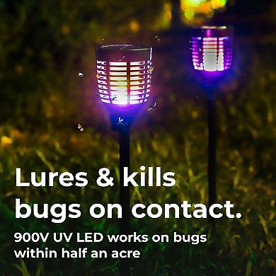 Techko Solar Bug Zapper Torch With 360º Easy-Clean Brush