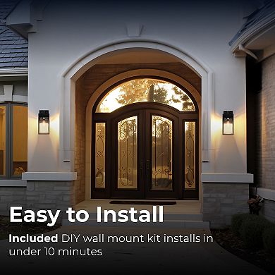 Techko Solar Edison Bulb Wall Light Sconce With Motion Sensor