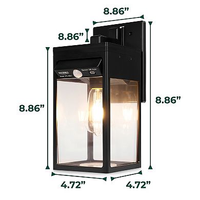 Techko Solar Edison Bulb Wall Light Sconce With Motion Sensor