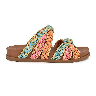 Nine West Women's Gilma Round Toe Casual Flat Sandals