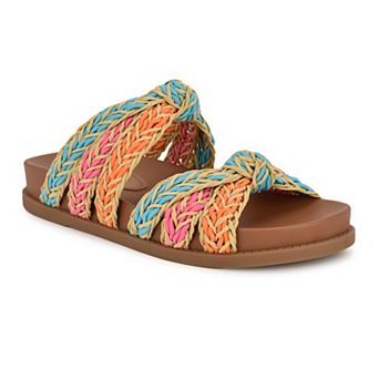 Nine West Women's Gilma Round Toe Casual Flat Sandals