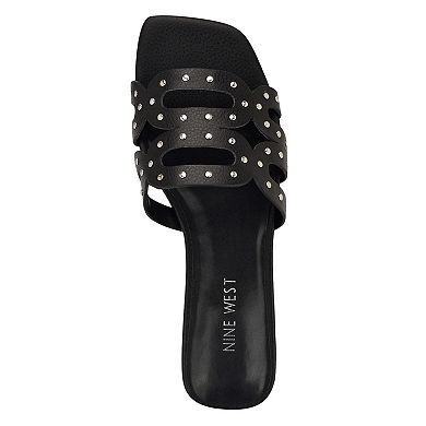 Nine West Mckinna Women's Slip-On Square Toe Flat Sandals