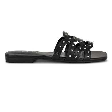 Nine West Mckinna Women's Slip-On Square Toe Flat Sandals
