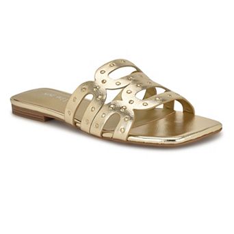 Nine West Mckinna Women's Slip-On Square Toe Flat Sandals