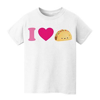 Kids 8-20 I Heart Taco Valentine's Day Graphic Tee