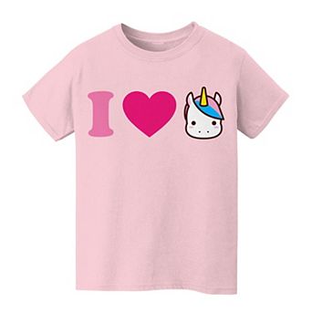 Kids 8-20 I Heart Unicorn Valentine's Day Graphic Tee