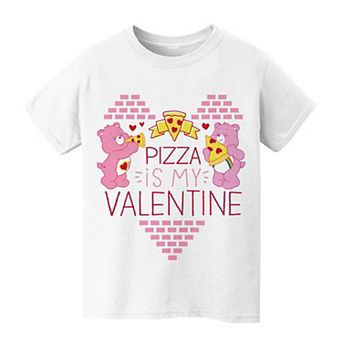 Kids 8-20 Care Bears Pizza Is My Valentine's Day Graphic Tee