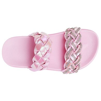 Elli by Capelli Girls' Slide Braided Sandals