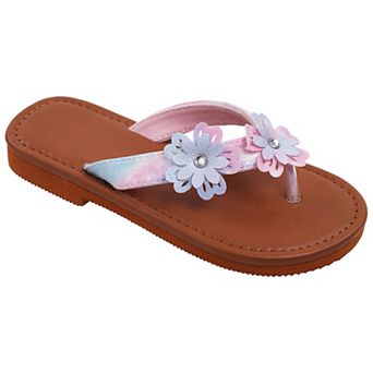 Elli by Capelli Kids' Multi Flower Trim Sandals