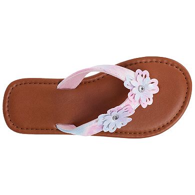Elli by Capelli Kids' Multi Flower Trim Sandals