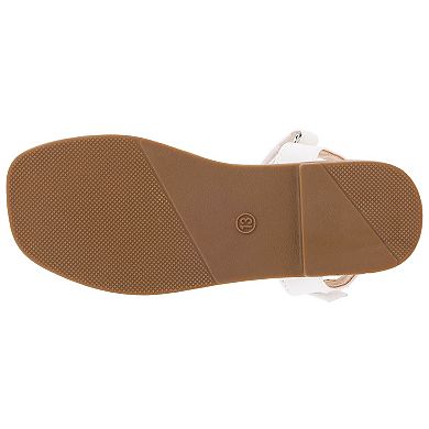 Elli by Capelli Girls' Flower Detail Slide Sandals