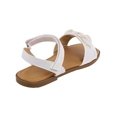 Elli by Capelli Girls' Flower Detail Slide Sandals
