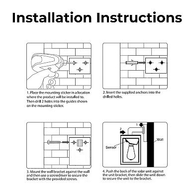 Techko Solar Wall Light Sconce With Motion Sensor