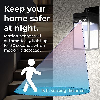 Techko Solar Wall Light Sconce With Motion Sensor