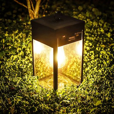Techko Solar Portable Lantern with Edison Bulb