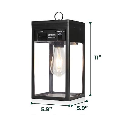 Techko Solar Portable Lantern with Edison Bulb