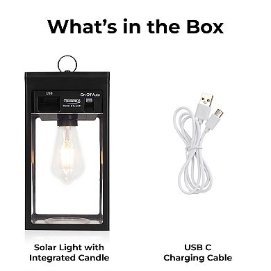 Techko Solar Portable Lantern with Edison Bulb