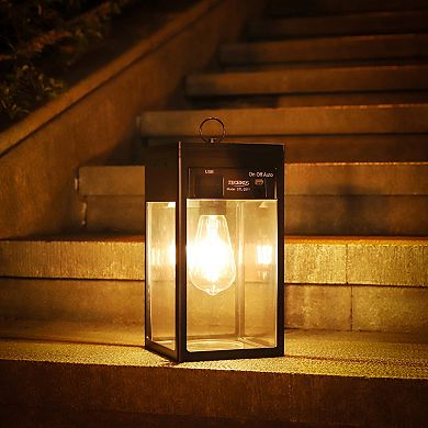 Techko Solar Portable Lantern with Edison Bulb