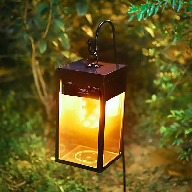 Techko Solar Portable Lantern with Flame Effect