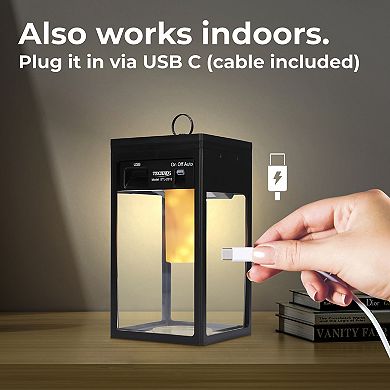 Techko Solar Portable Lantern with Flame Effect